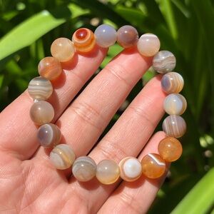 10mm banded agate bracelet‎